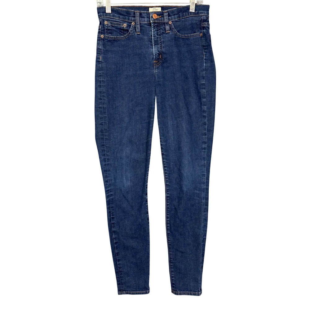 J Crew Jeans Womens 28T Tall Blue 9" High-Rise Toothpick Dark Wash Skinny Denimโ